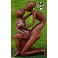Wooden Abstract Carving, Hand Carved From Suar Wood