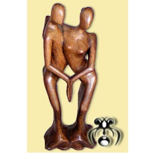 Wooden Abstract Carving, Hand Carved From Suar Wood