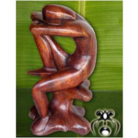 Wooden Abstract Carving, Hand Carved From Suar Wood