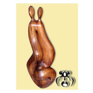 Wooden Abstract Carving, Hand Carved From Suar Wood
