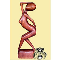 Wooden Abstract Carving, Hand Carved From Suar Wood
