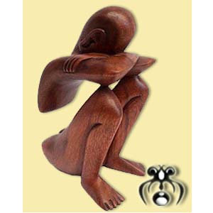 Wooden Abstract Carving, Hand Carved From Suar Wood