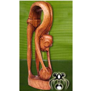 Wooden Abstract Carving, Hand Carved From Suar Wood