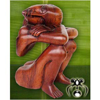 Wooden Abstract Carving, Hand Carved From Suar Wood