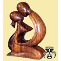 Wooden Abstract Carving, Hand Carved From Suar Wood