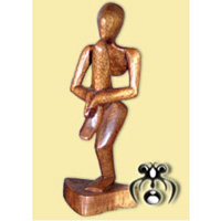 Wooden Abstract Carving, Hand Carved From Suar Wood