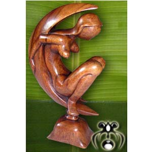 Wooden Abstract Carving, Hand Carved From Suar Wood