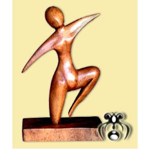 Wooden Abstract Carving, Hand Carved From Suar Wood
