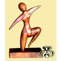 Wooden Abstract Carving, Hand Carved From Suar Wood