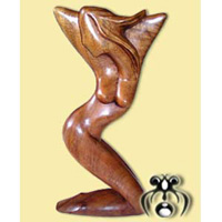 Wooden Abstract Carving, Hand Carved From Suar Wood