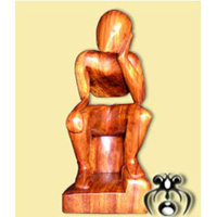 Wooden Abstract Carving, Hand Carved From Suar Wood