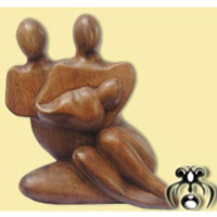Wooden Abstract Carving, Hand Carved From Suar Wood