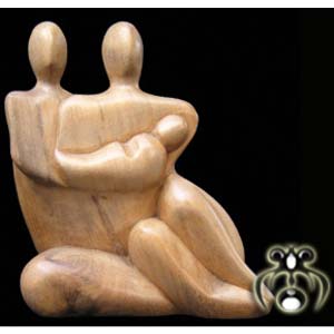 Wooden Abstract Carving, Hand Carved From Crocodile Wood