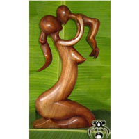 Wooden Abstract Carving, Hand Carved From Suar Wood