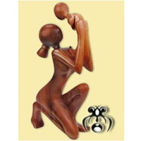 Wooden Abstract Carving, Hand Carved From Suar Wood