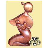 Wooden Abstract Carving, Hand Carved From Suar Wood
