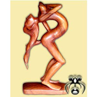 Wooden Abstract Carving, Hand Carved From Suar Wood