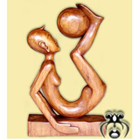Wooden Abstract Carving, Hand Carved From Suar Wood