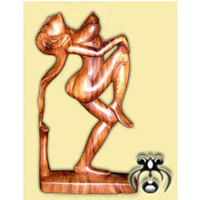 Wooden Abstract Carving, Hand Carved From Suar Wood