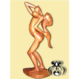 Wooden Abstract Carving, Hand Carved From Suar Wood