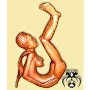 Wooden Abstract Carving, Hand Carved From Suar Wood