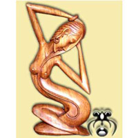 Wooden Abstract Carving, Hand Carved From Suar Wood