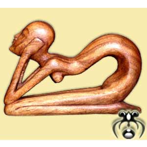 Wooden Abstract Carving, Hand Carved From Suar Wood