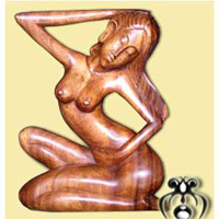 Wooden Abstract Carving, Hand Carved From Suar Wood