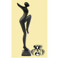 Wooden Abstract With Black Color, Hand Carved From Suar Wood