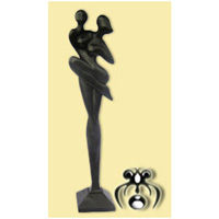 Wooden Abstract With Black Color, Hand Carved From Suar Wood
