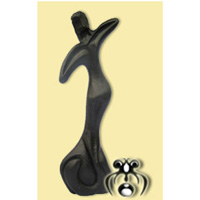 Wooden Abstract With Black Color, Hand Carved From Suar Wood