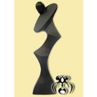 Wooden Abstract With Black Color, Hand Carved From Suar Wood