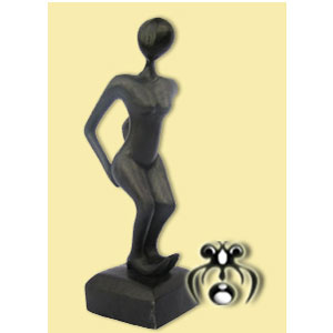 Wooden Abstract With Black Color, Hand Carved From Suar Wood