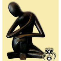 Wooden Abstract With Black Color, Hand Carved From Suar Wood