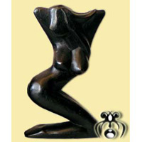Wooden Abstract With Black Color, Hand Carved From Suar Wood