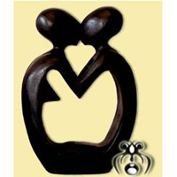 Wooden Abstract With Black Color, Hand Carved From Suar Wood