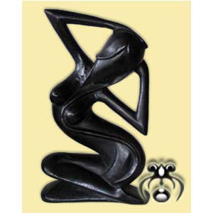 Wooden Abstract With Black Color, Hand Carved From Suar Wood