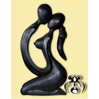 Wooden Abstract With Black Color, Hand Carved From Suar Wood