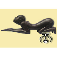 Wooden Abstract With Black Color, Hand Carved From Suar Wood