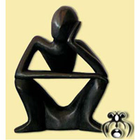 Wooden Abstract With Black Color, Hand Carved From Suar Wood