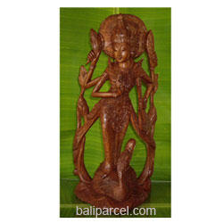 Dewi Saraswati Statue, Hand Carved From Suar Wood