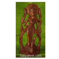 Dewi Saraswati Statue, Hand Carved From Suar Wood