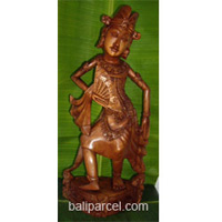 Kecak Dance Statue, Hand Carved From Suar Wood