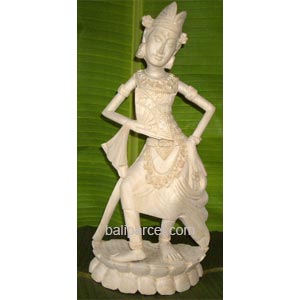 Kecak Dance Statue, Hand Carved From Crocodile Wood