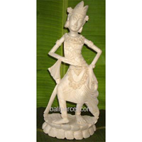 Kecak Dance Statue, Hand Carved From Crocodile Wood