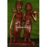 Balinese Statue, Hand Carved From Suar Wood