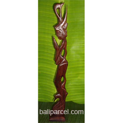 Balinese Statue, Hand Carved From Sono Wood 