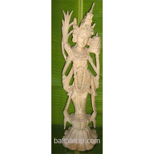 Balinese Statue, Hand Carved From Crocodile Wood