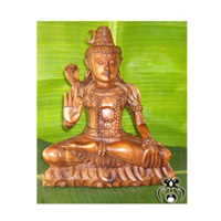 Siwa Statue, Hand Carved From Suar Wood