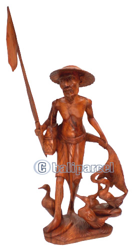 Grand Father Statue, Handcarved From Suar Wood